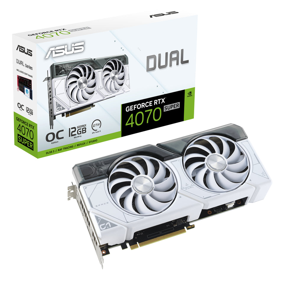 ASUS DUAL-RTX4070S-O12G-WHITE 12GB GDDR6X HDMI DP