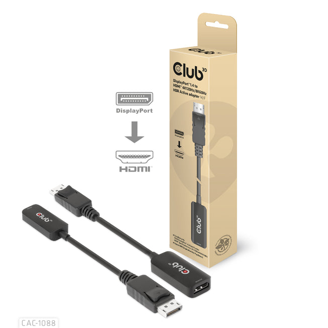 Club3D Adapter DisplayPort 1.4 > HDMI      HDR 8K60Hz  aktiv ret