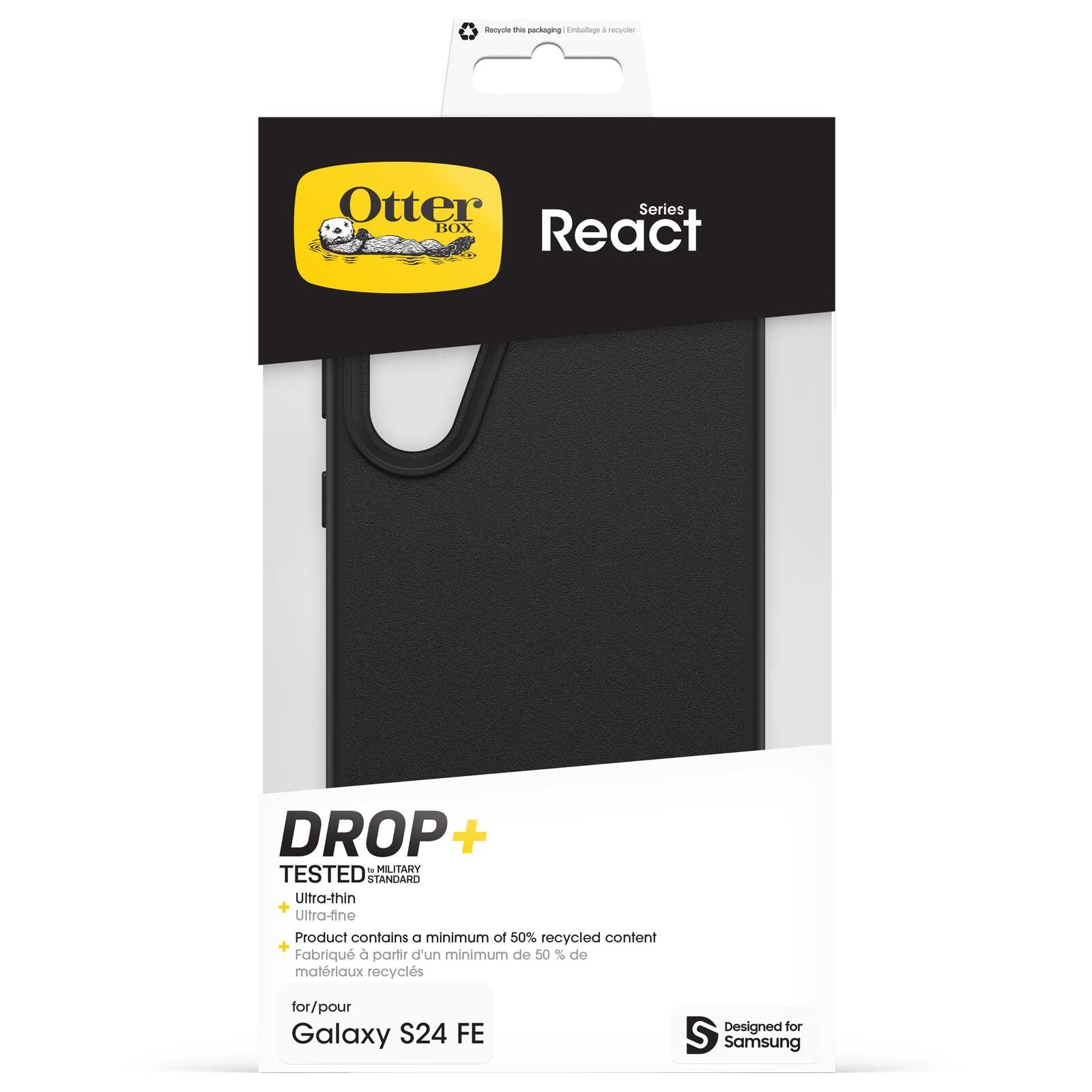 OtterBox React Schutzhülle für Samsung Galaxy S24 FE schwarz