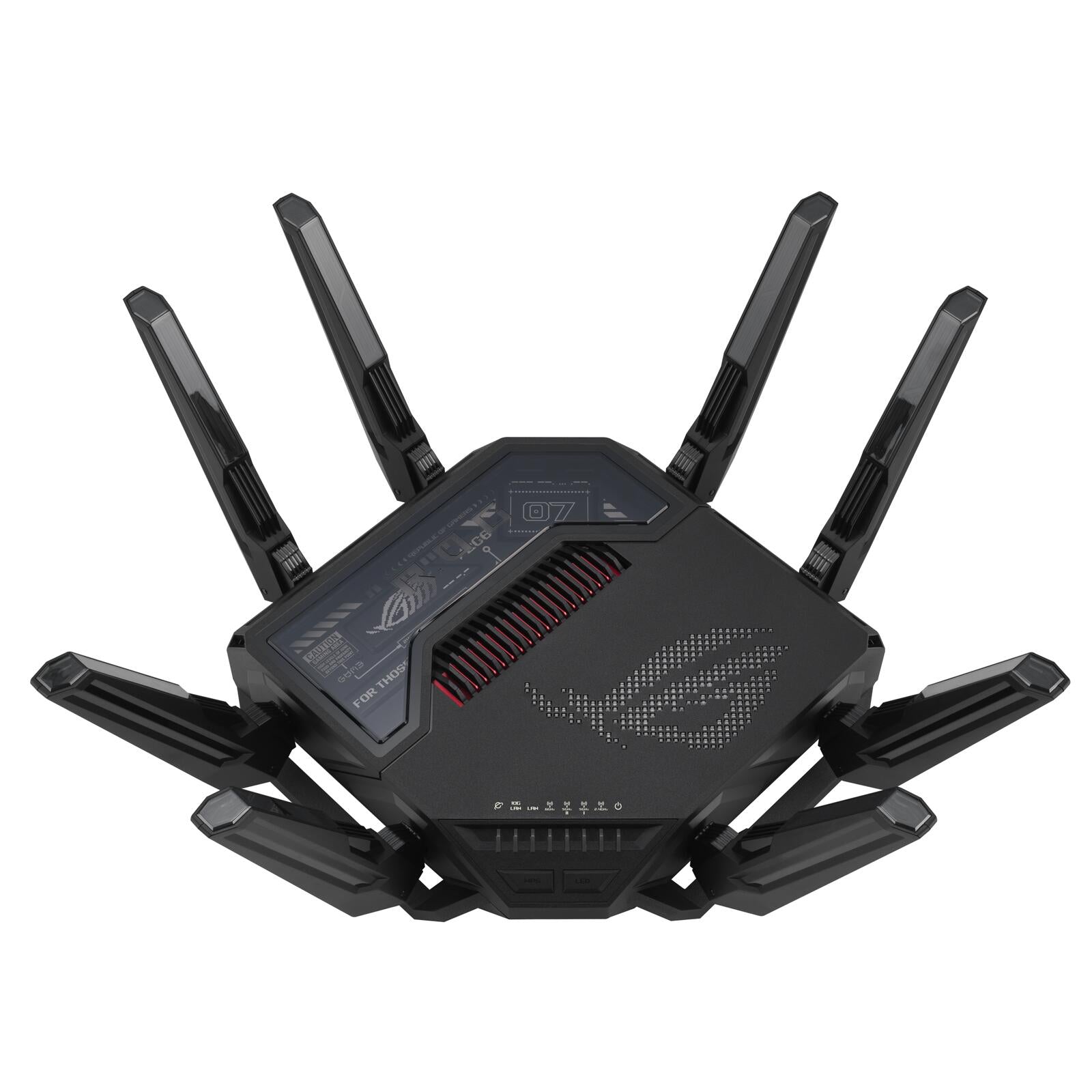 ASUS ROG Rapture GT-BE98 Quad-Band WiFi 7 Gaming Router (320MHz Bandbreite, duale 10G Ports, Backup WAN, Mobile Game Mod