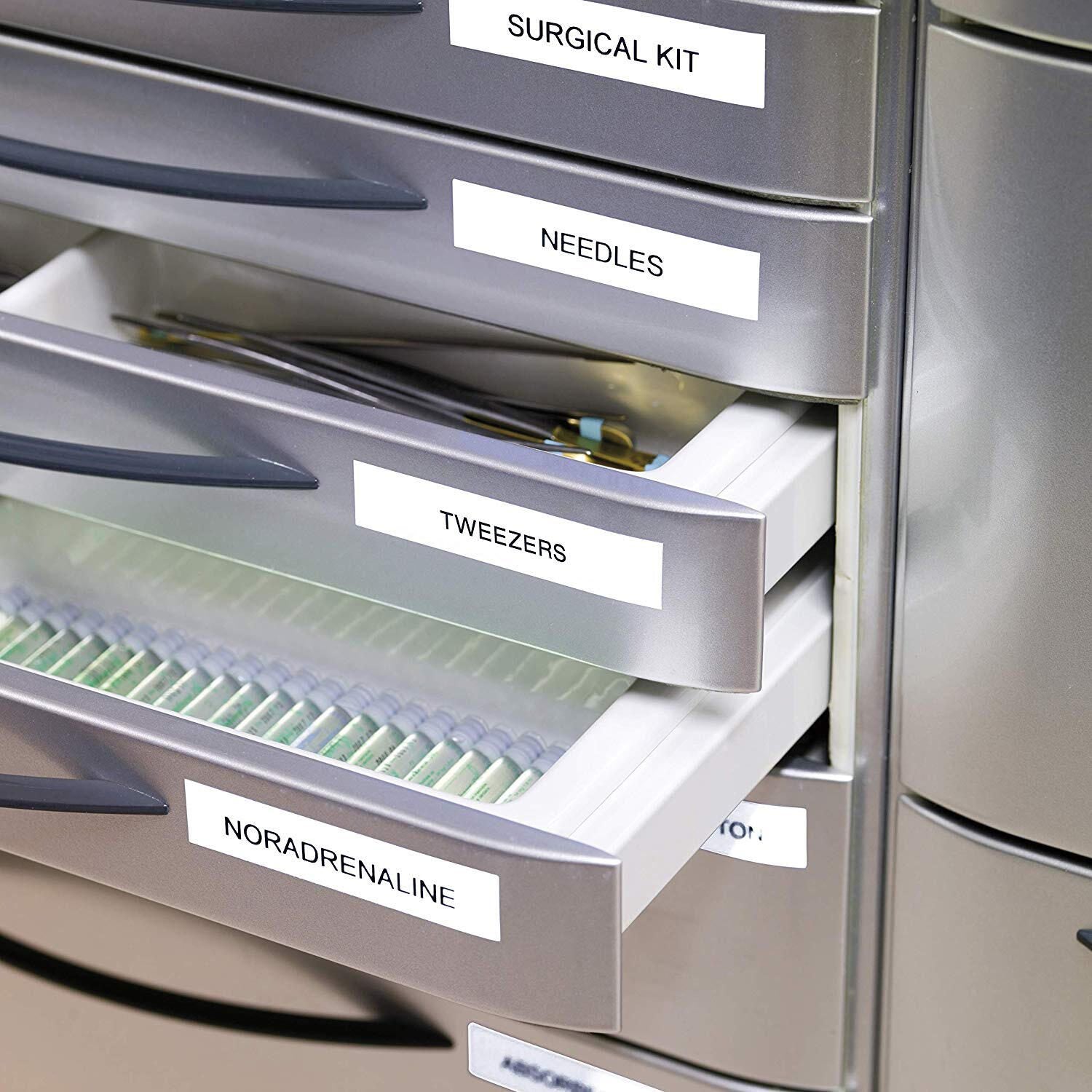 DYMO® Original D1-Schriftband für LabelManager™ 9mm x 7m - Polyester, wieder ablösbar - schwarz auf weiss