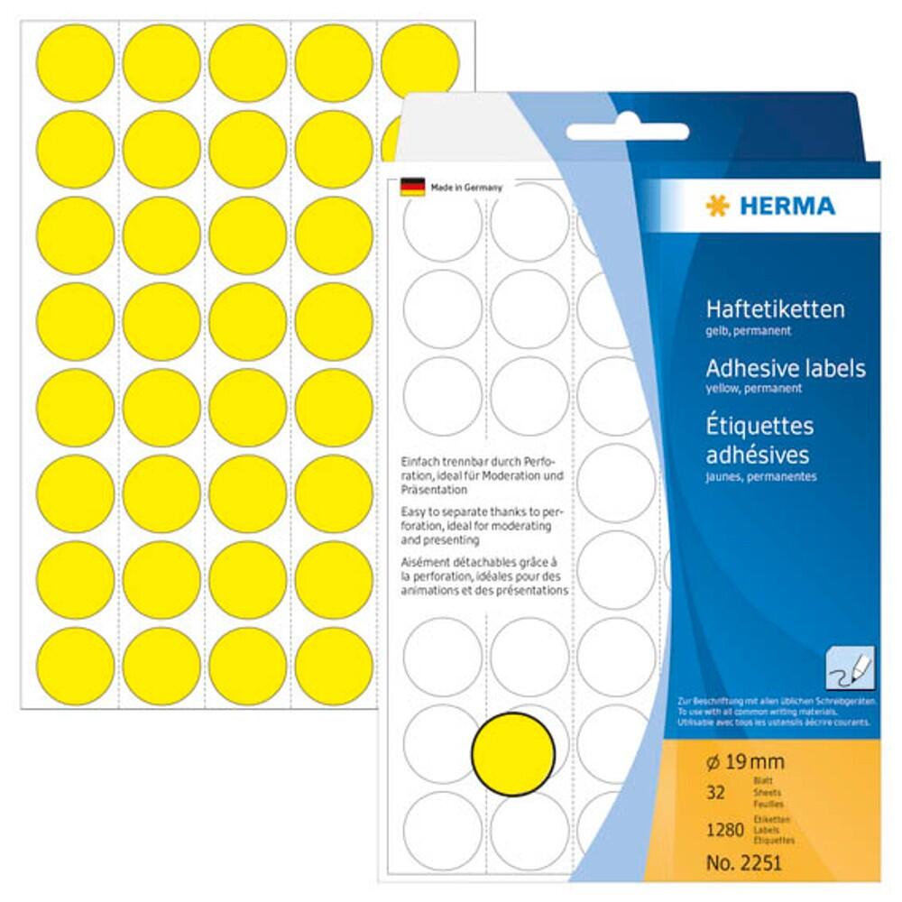 HERMA Klebepunkte Ø 19,0 mm gelb