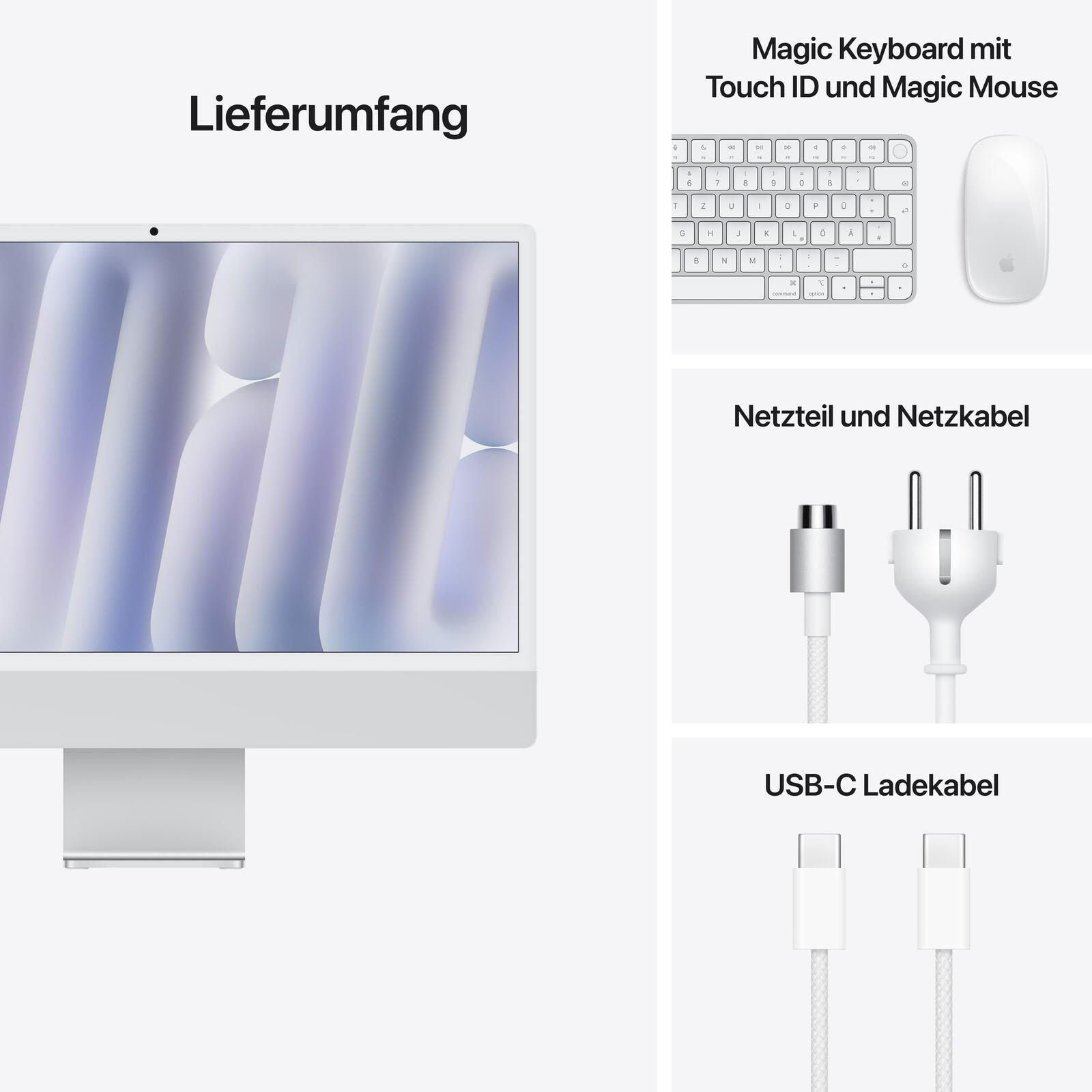 Apple iMac 59,69cm (24') Nano­glass, silber