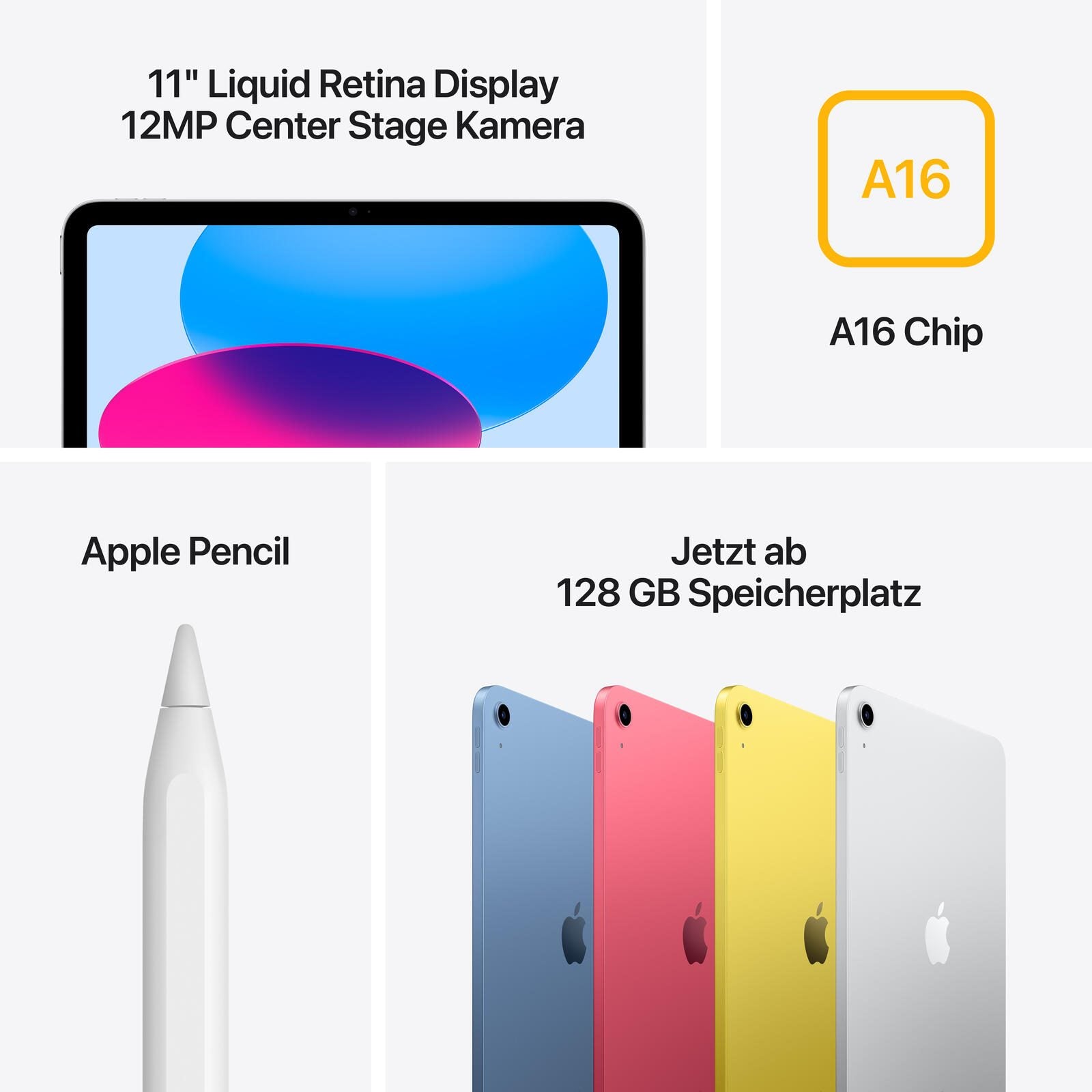 Apple iPad 11. Generation + Cellular 27,69cm (10,9') 512GB silber