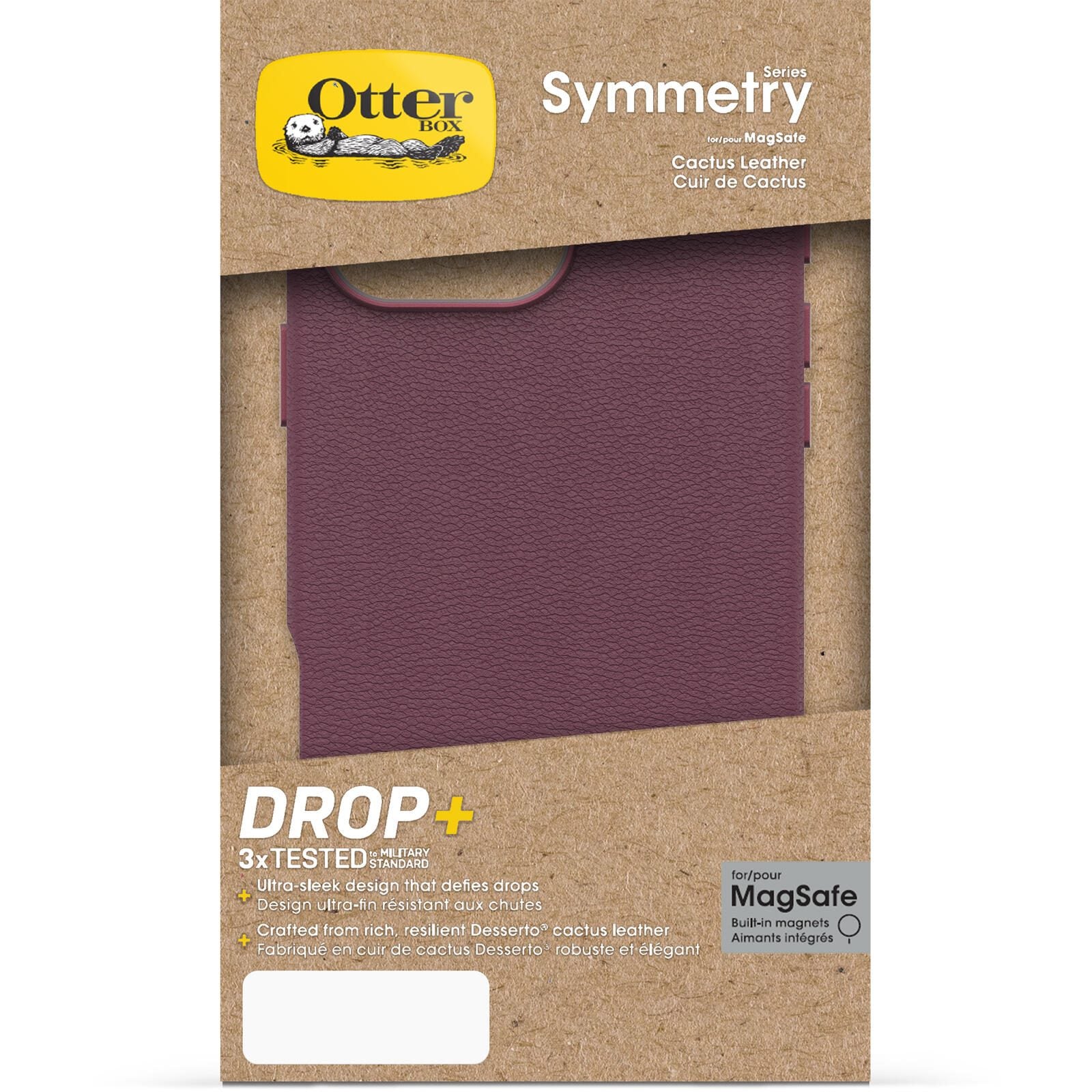 OtterBox Symmetry Cactus Leather Apple iPhone 16 Pro Max Maroon Bells - red