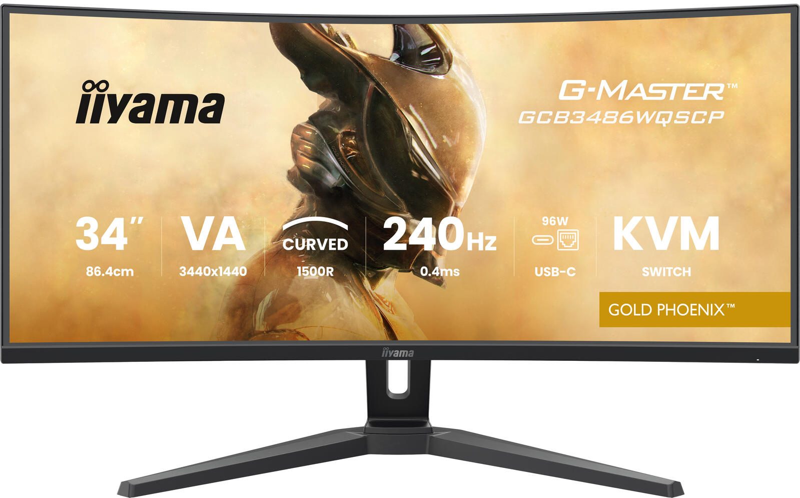 iiyama G-MASTER GCB3486WQSCP-B1 4K Ultra HD Curved Gaming Display 86,4 cm (34')