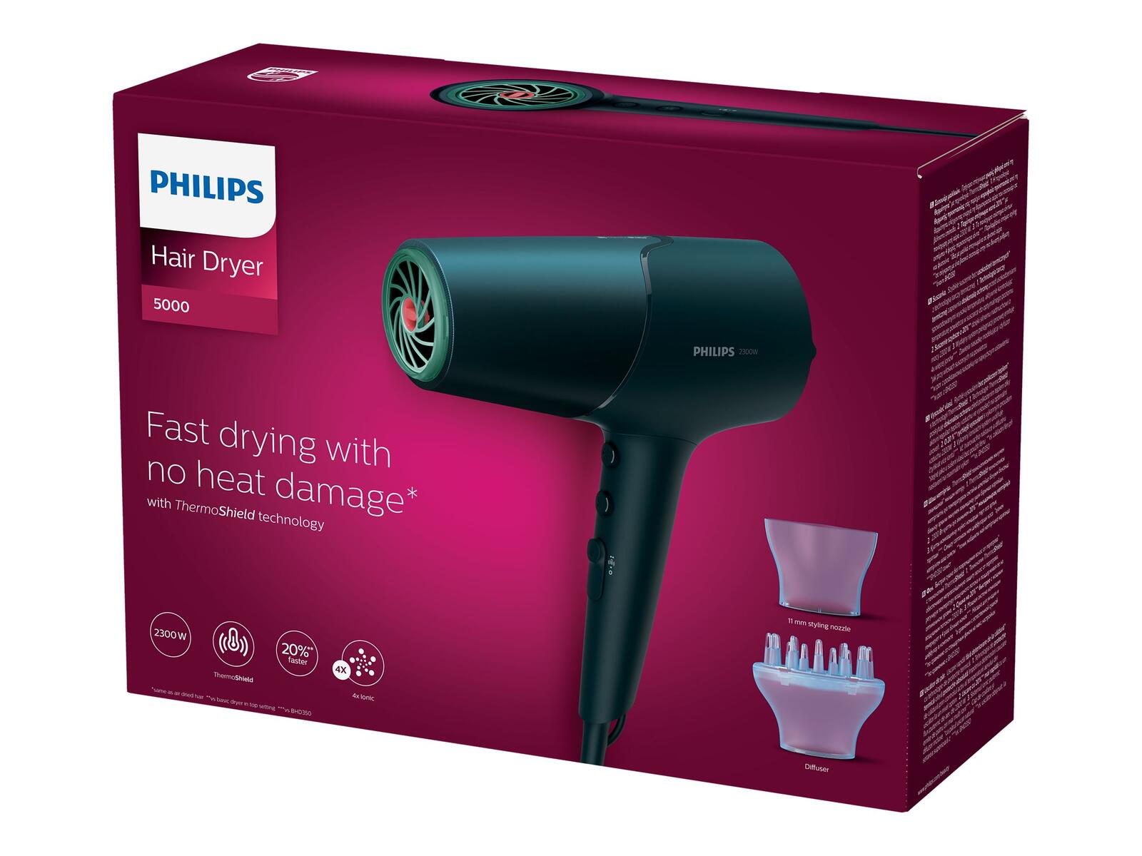 Philips 5000 Series BHD512 - Haartrockner - blaugrün metallisch