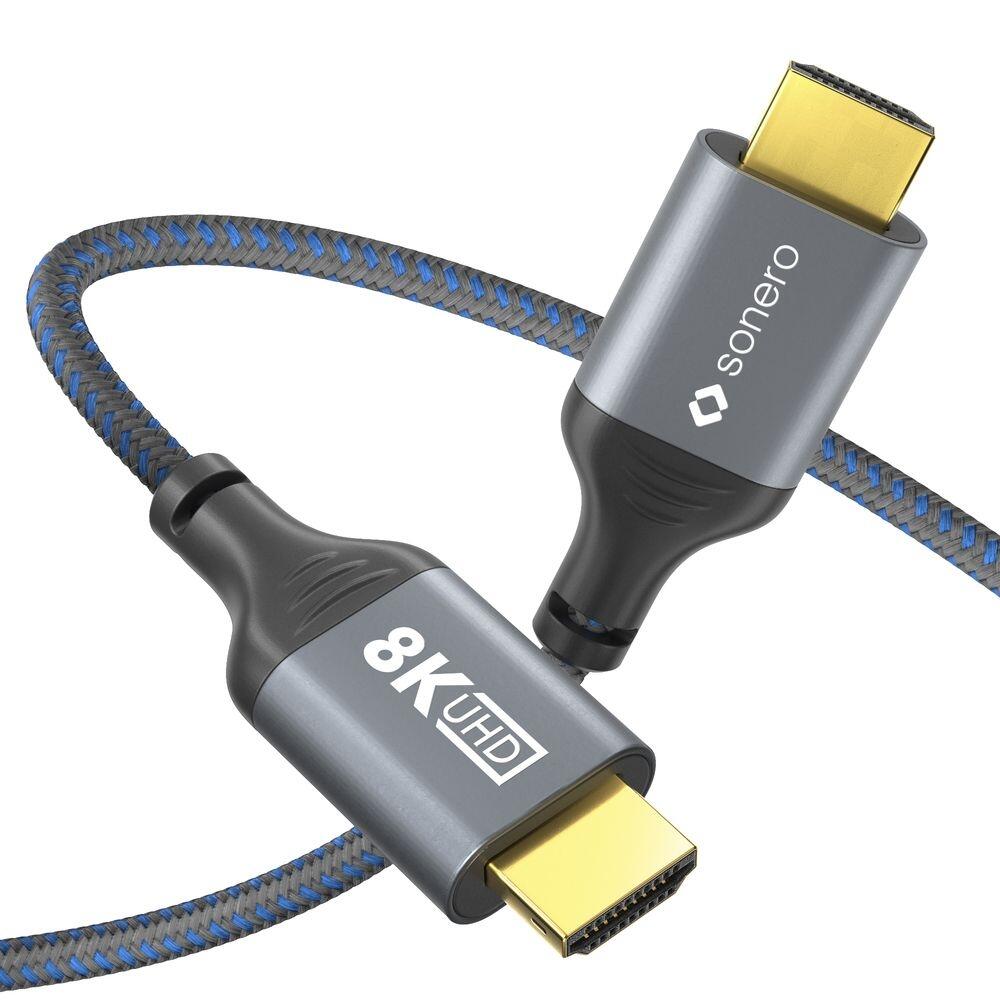 Sonero HDMI auf HDMI Kabel - 8K60 - grau/blau - 3,00m