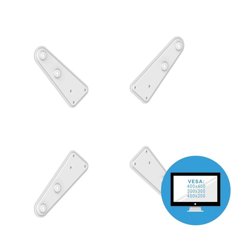 PureMounts Universeller VESA Vergrößerer 200x200 bis 400x400 4tlg. weiß