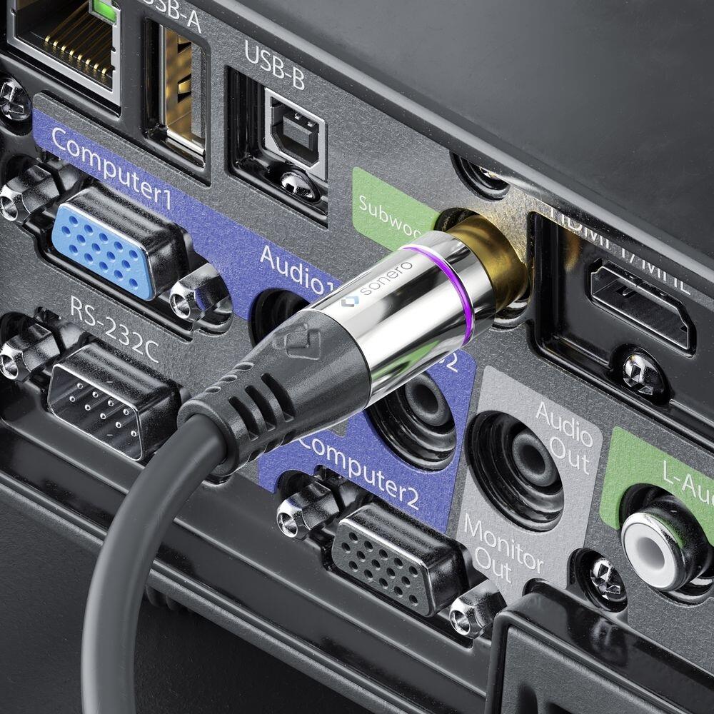 Sonero Cinch auf 2x Cinch Subwoofer Adapter Kabel 0,25m