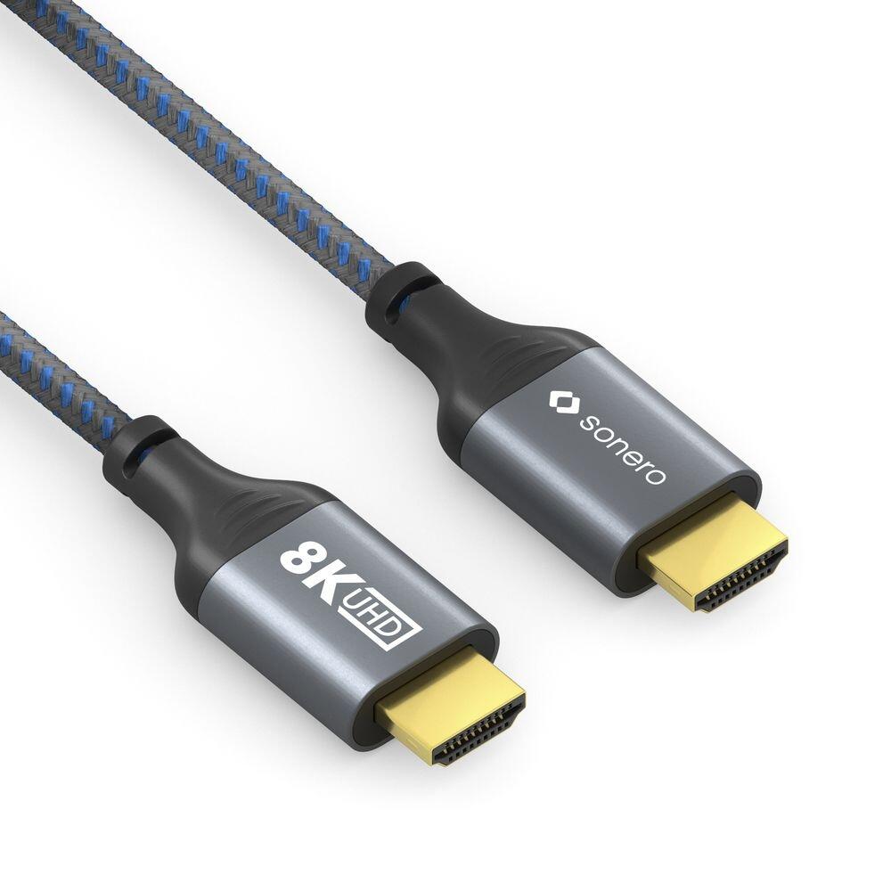 Sonero HDMI auf HDMI Kabel - 8K60 - grau/blau - 3,00m