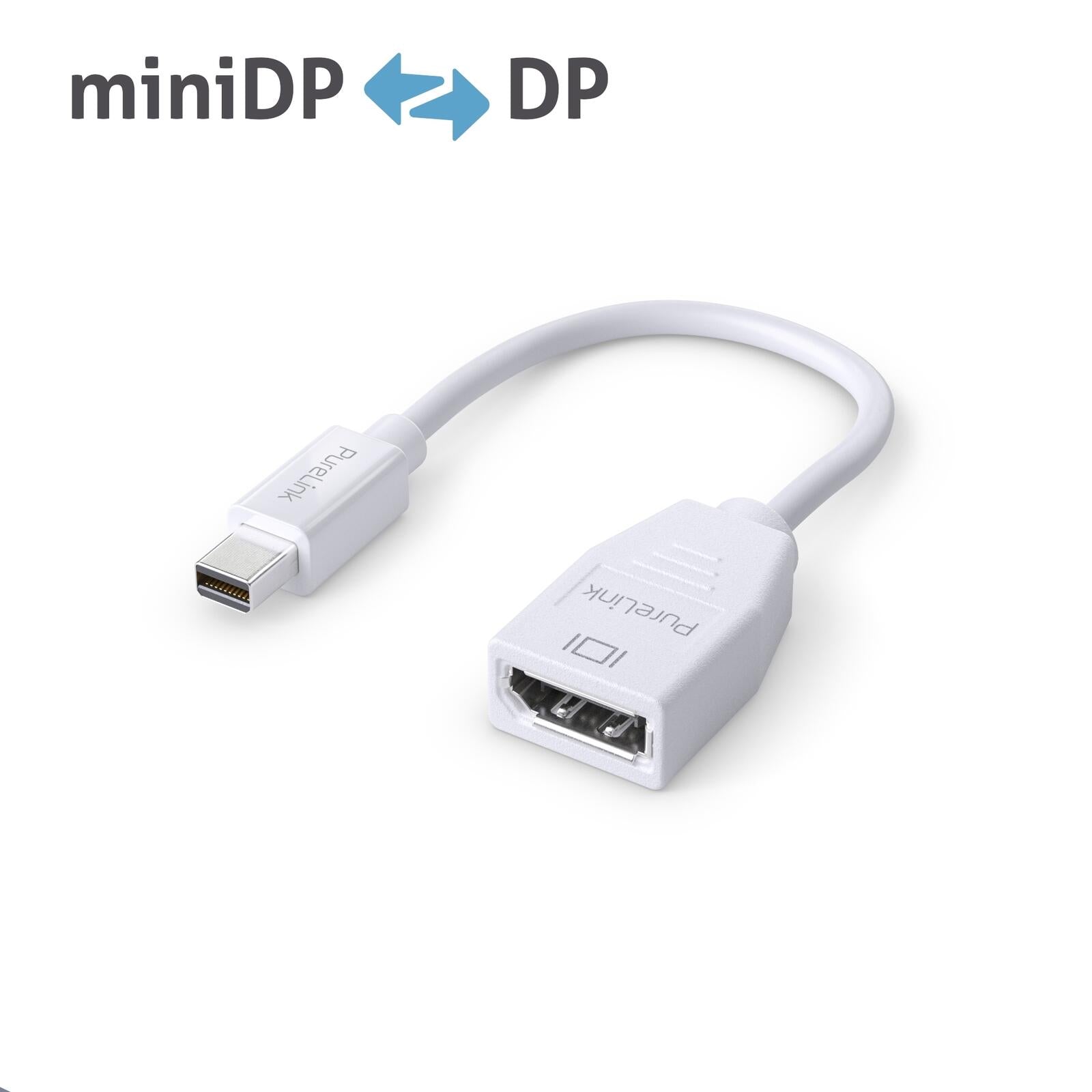 PureLink Mini DisplayPort auf DisplayPort Adapter - 4K60 - iSerie - weiß - 0,10m