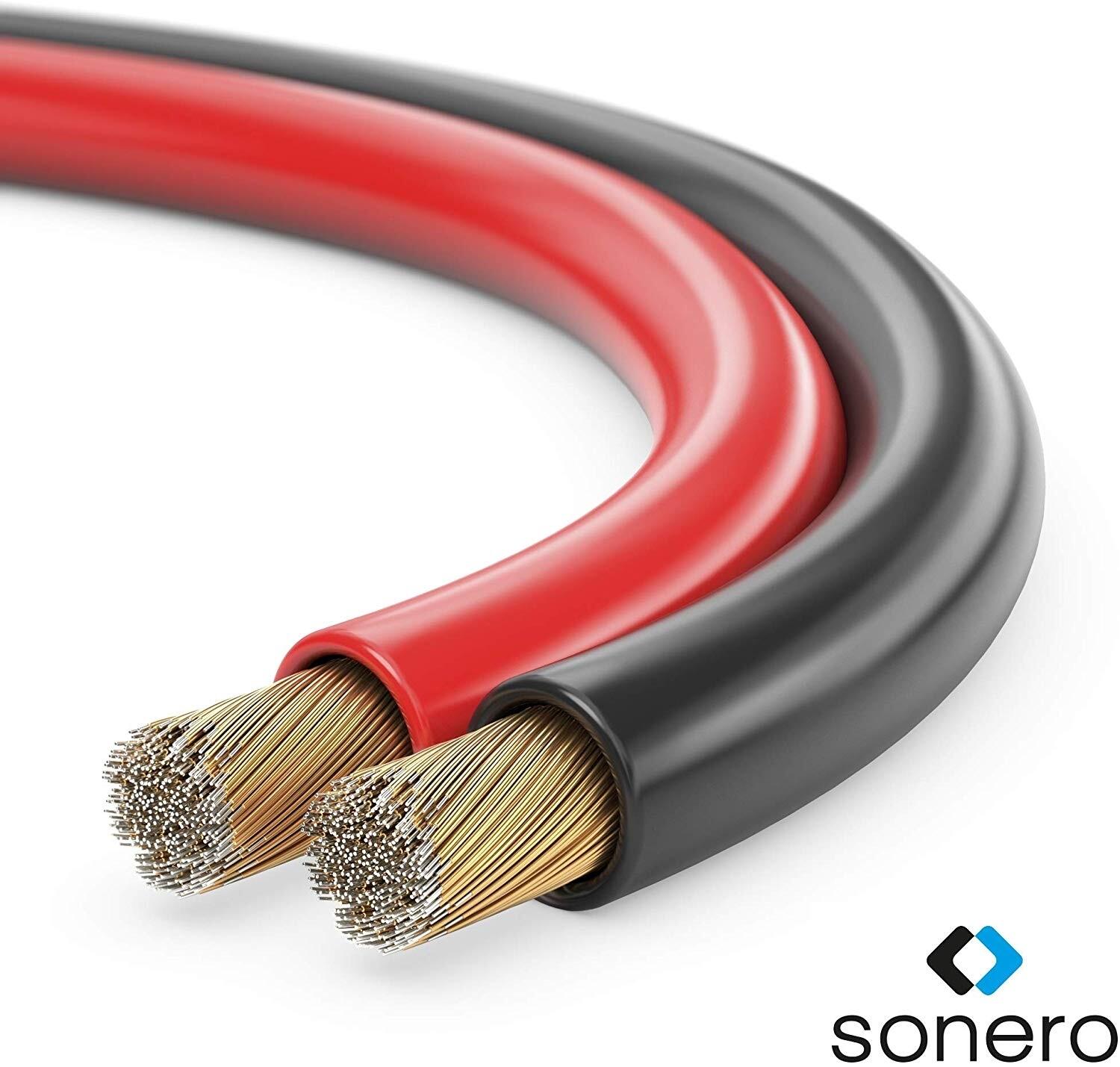 Sonero Lautsprecherkabel 2x1,5mm², CCA 20,0m, rot/schwarz