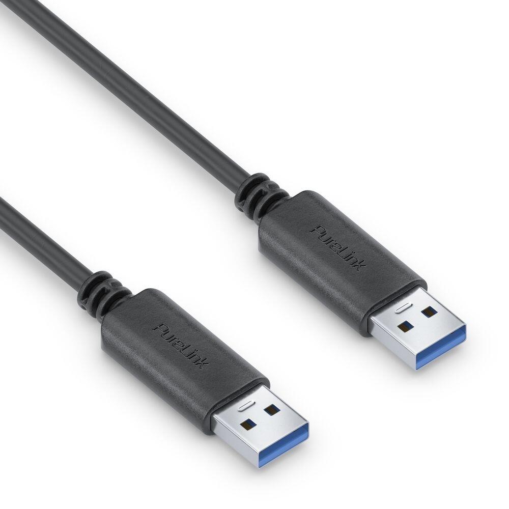 PureLink USB-A auf USB-A Kabel - 3.1 Gen 1, 3A/5V/15W, 5G - iSerie - schwarz - 1,50m