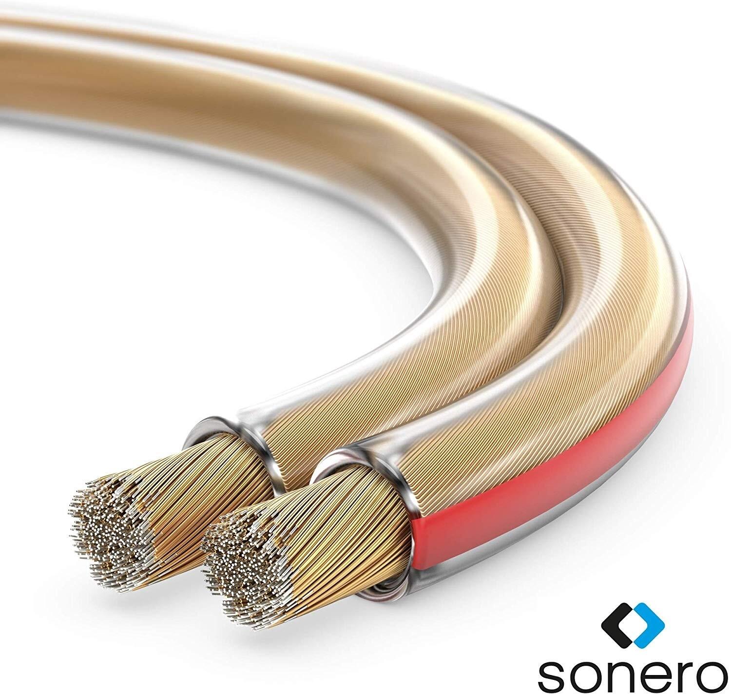 Sonero Lautsprecherkabel 2x4,0mm², CCA 10,0m, transparent