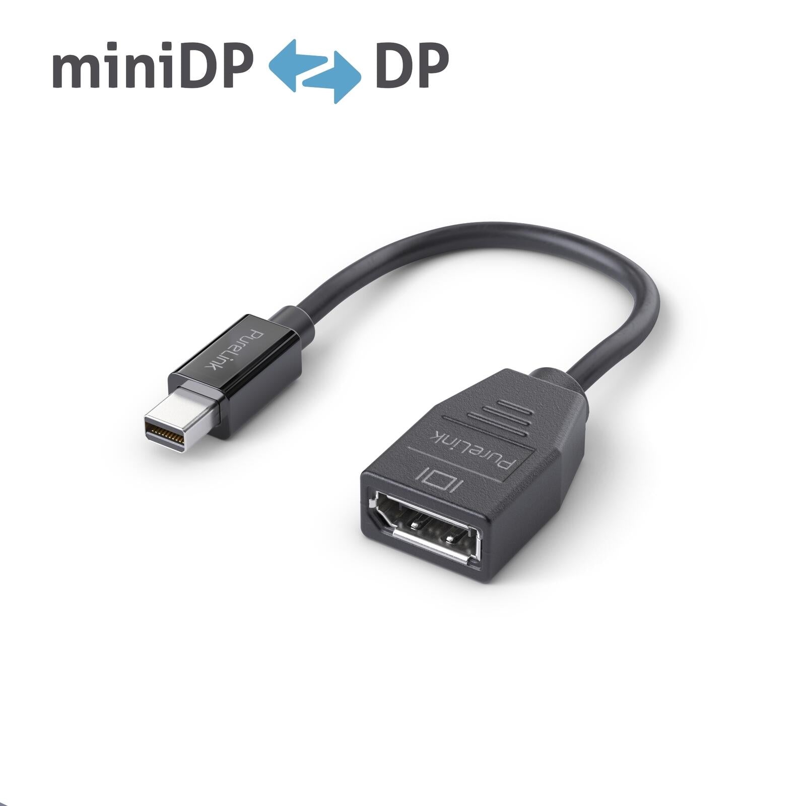 PureLink Mini DisplayPort auf DisplayPort Adapter - 4K60 - iSerie - schwarz - 0,10m