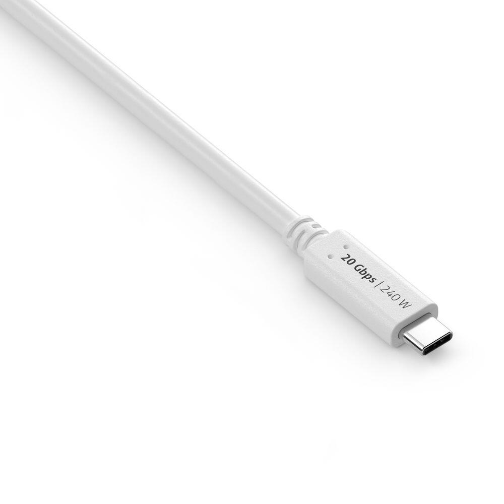 PureLink USB-C auf USB-C Kabel - USB4 Gen 2x2, 5A, EPR 240W, 20G, DP Alt Mode - iSerie - weiß - 1,50m