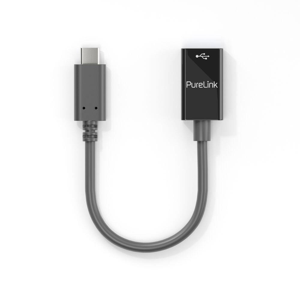 PureLink USB-C auf USB-A Adapter - USB 3.1 Gen 1 - iSerie - schwarz - 0,10m