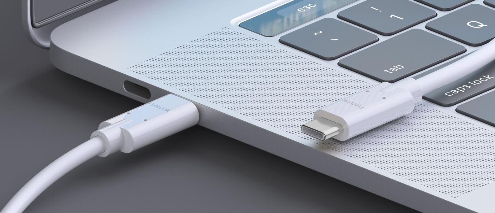 PureLink USB-C auf USB-C Kabel - 3.1 Gen 1, 3A/5V/60W, 5G, DP Alt Mode - iSerie - weiß - 1,50m