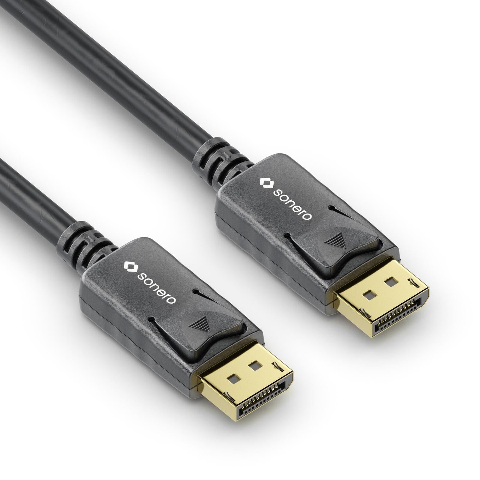 Sonero DisplayPort 1.2v Kabel, 4K60, 30AWG, schwarz, 1,00m