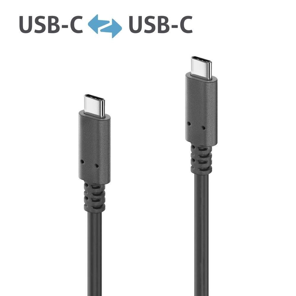 PureLink USB-C auf USB-C Kabel mit E-Marker - USB4 Gen2x2, 5A, 20Gbps - PureInstall 1,50m