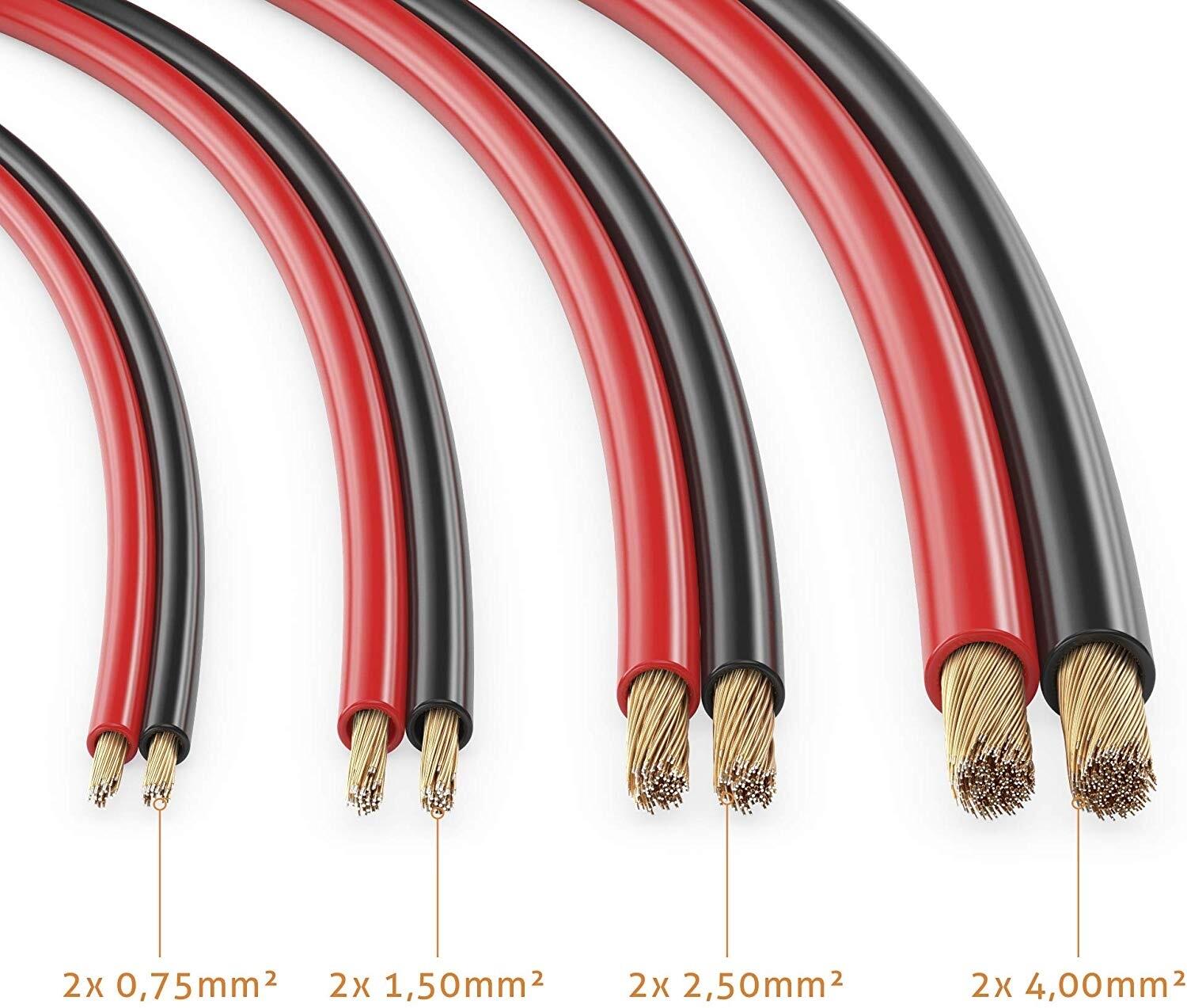 Sonero Lautsprecherkabel 2x4,0mm², CCA 100m, rot/schwarz