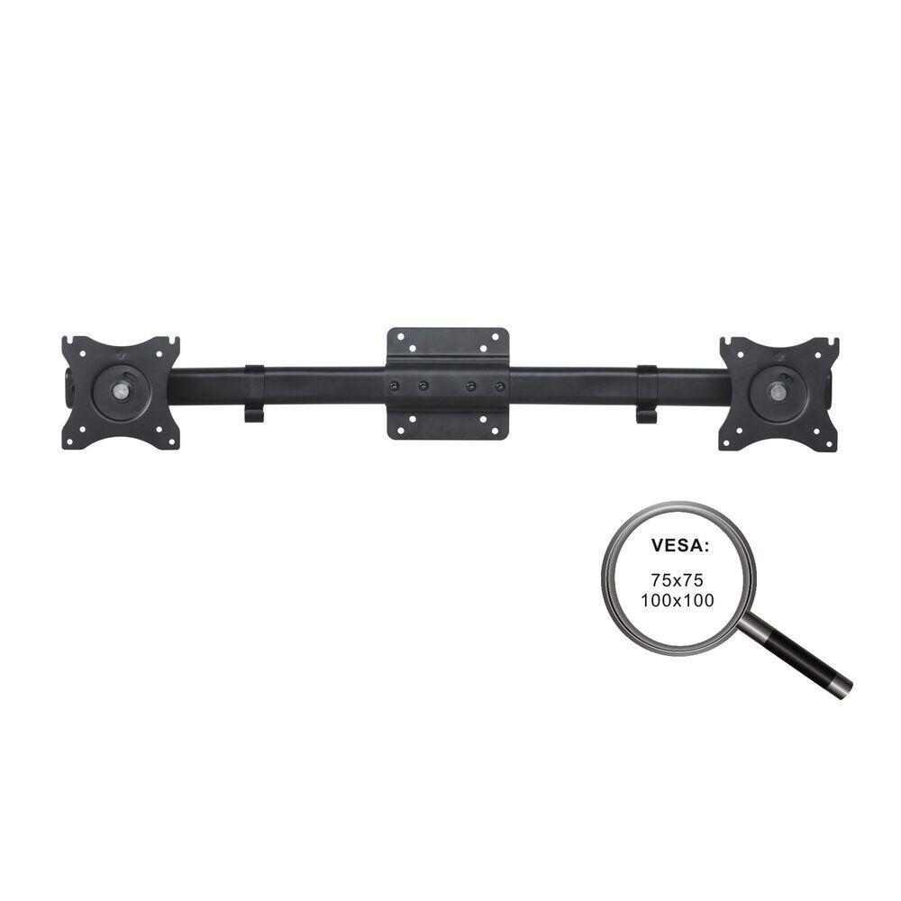 PureMounts Adapter Schreibtisch Halterung VESA75/100 auf 2x VESA75/100