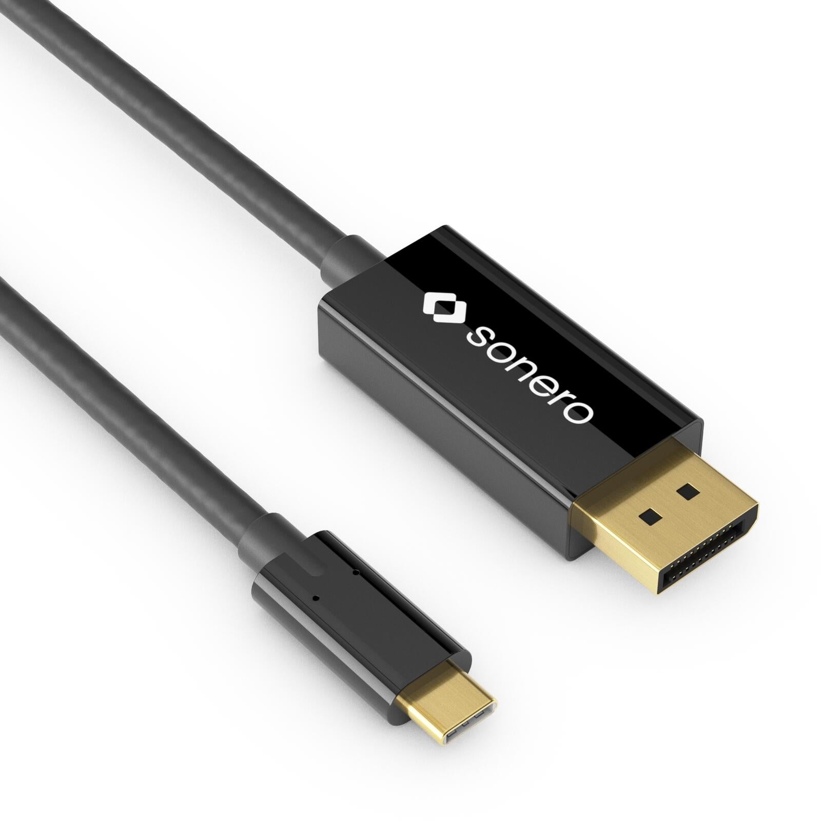Sonero USB-C auf DP Kabel - 1,50m - schwarz