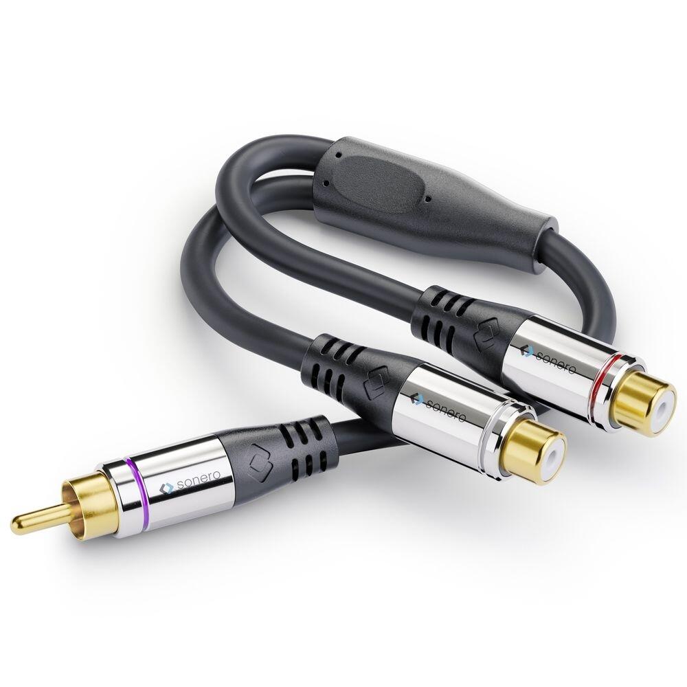 Sonero Cinch auf 2x Cinch Subwoofer Adapter Kabel 0,25m