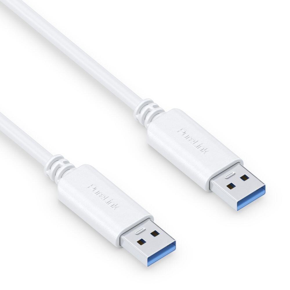 PureLink USB-A auf USB-A Kabel - 3.1 Gen 1, 3A/5V/15W, 5G - iSerie - weiß - 1,50m