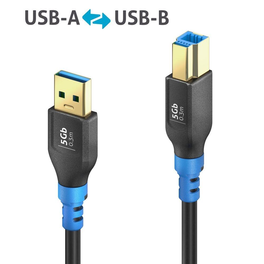 PureLink FlexInstall USB-A auf USB-B Kabel USB 3.0 5Gbps 0.30m