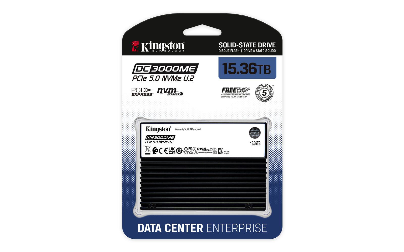 Kingston Technology 15,36TB DC3000ME U.2 PCIe 5.0 NVMe TCG Opal Enterprise SSD