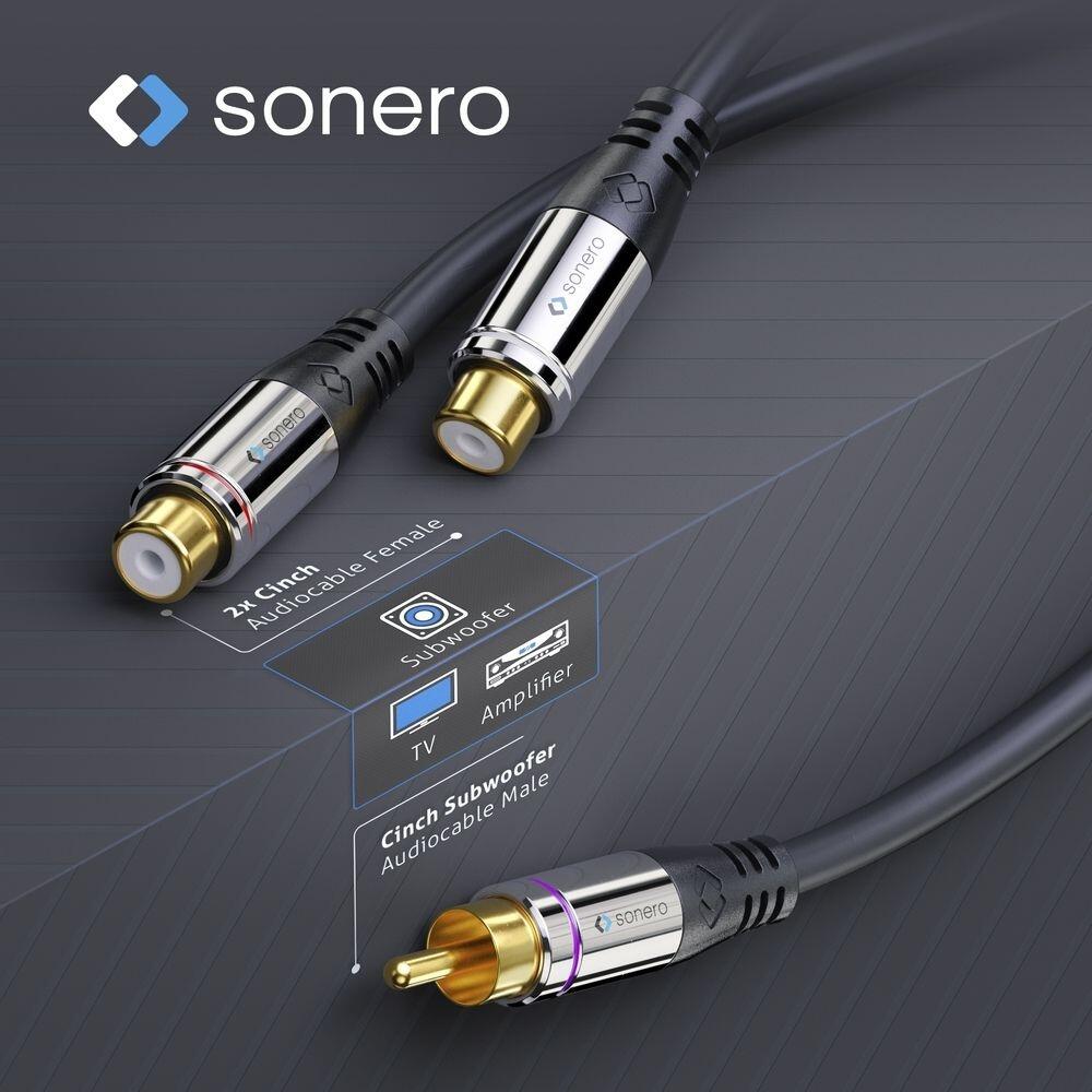 Sonero Cinch auf 2x Cinch Subwoofer Adapter Kabel 0,25m