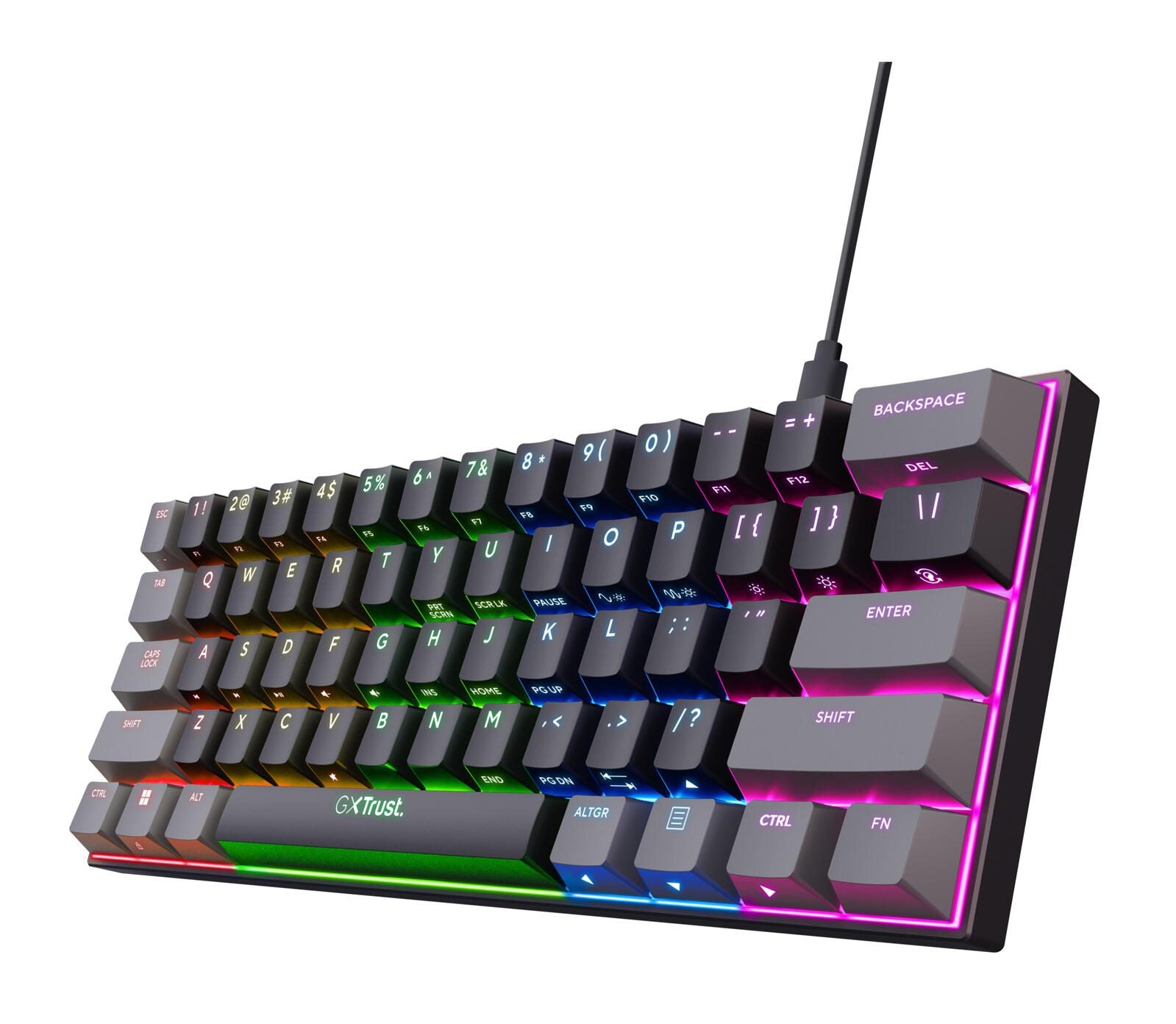 Trust GXT 867 Acira 60 % mechanische Mini-Gaming-Tastatur, DE Layout