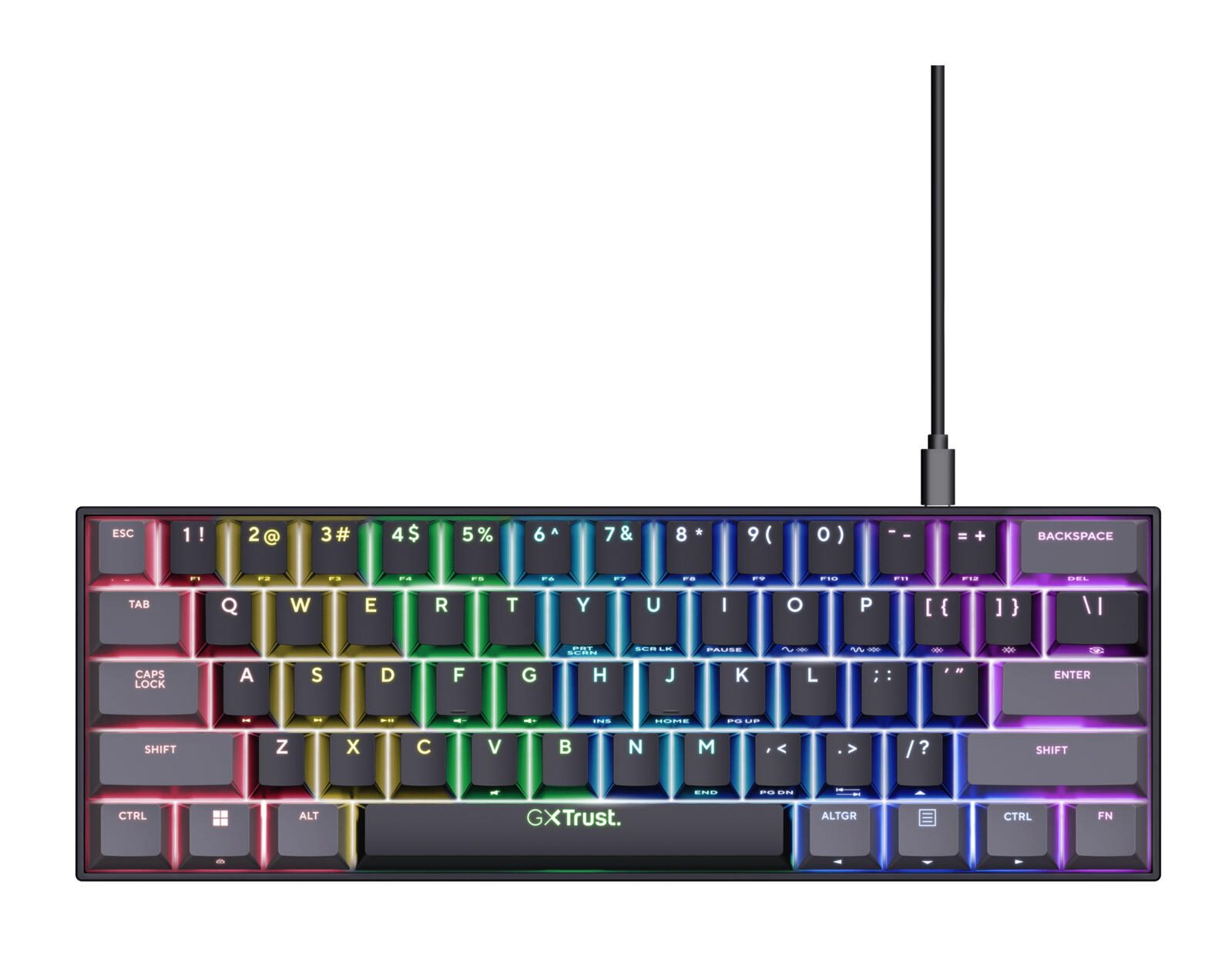 Trust GXT 867 Acira 60 % mechanische Mini-Gaming-Tastatur, DE Layout