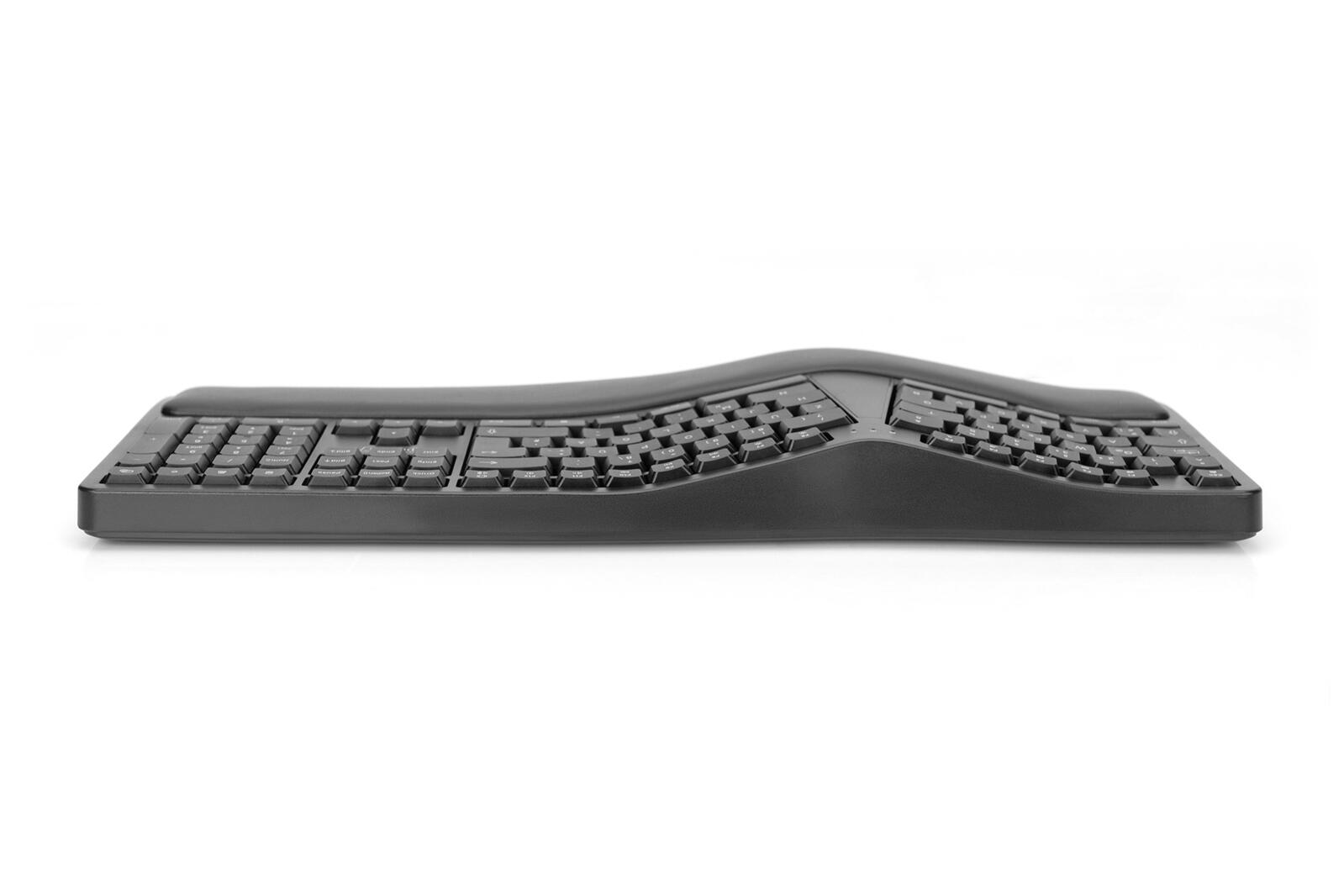 Digitus ergonomische kabellose Tastatur - QWERTZ Deutsch - Schwarz