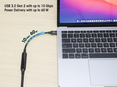 Manhattan USB-C zu USB-C-Kabel - 3 m - Schwarz
