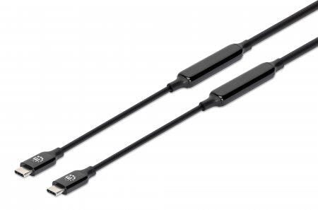 Manhattan USB-C zu USB-C-Kabel - 3 m - Schwarz