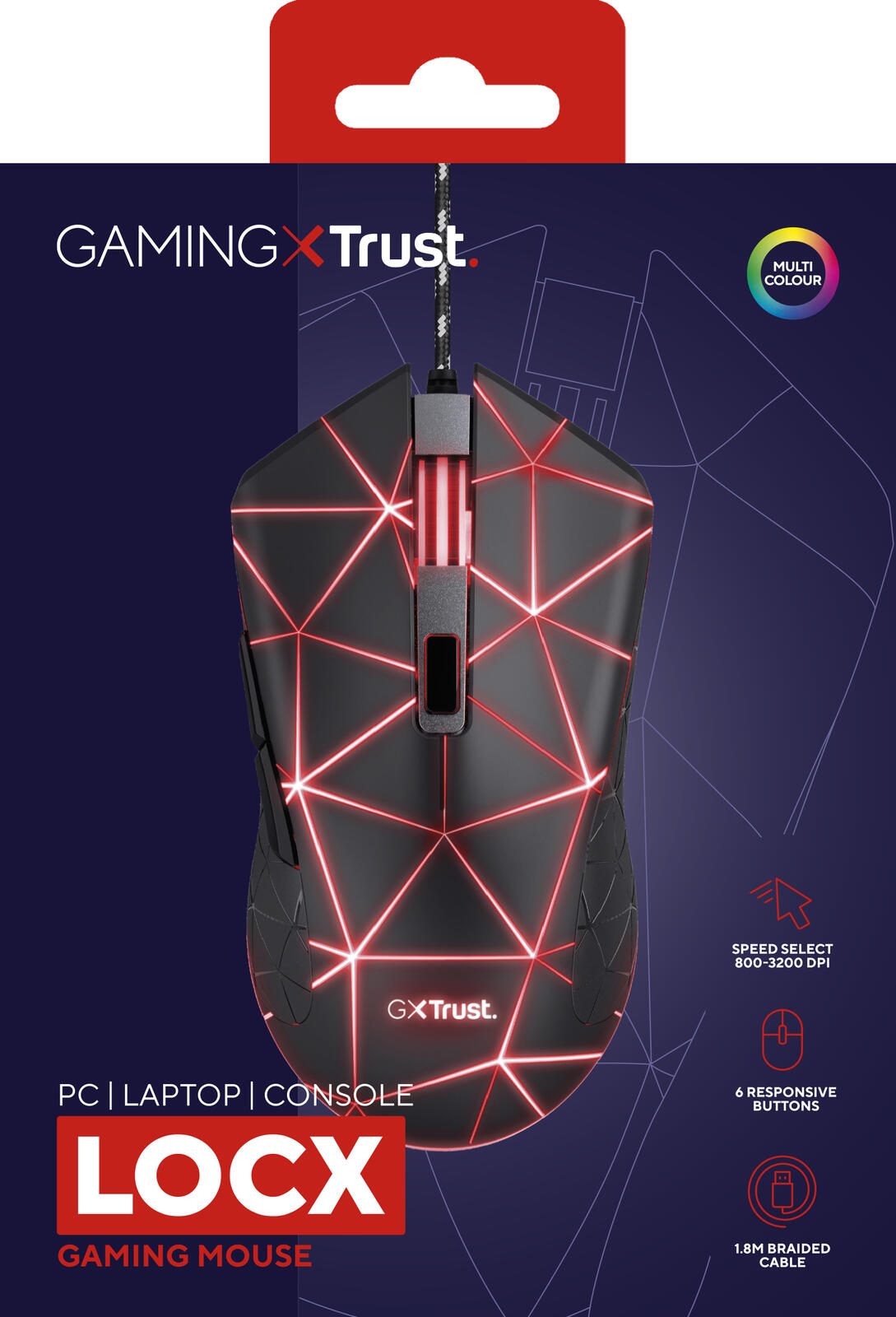 Trust Gaming GXT 133 Locx Gaming-Maus - Schwarz