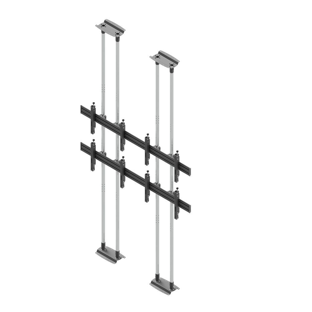 edbak Video Wall Bolt Down Floor-to-Ceiling Mount, modular 2x2, für 49-57' Bildschirme, Querformat