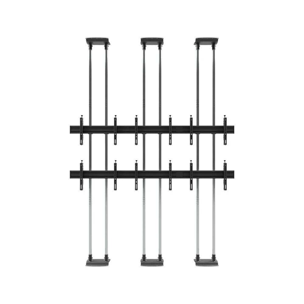 edbak Video Wall Bolt Down Floor-to-Ceiling Mount, modular 3x2, für 49-57' Bildschirme, Querformat