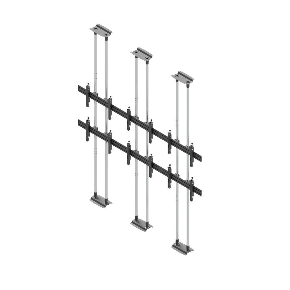edbak Video Wall Bolt Down Floor-to-Ceiling Mount, modular 3x2, für 49-57' Bildschirme, Querformat