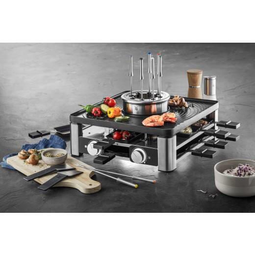 WMF Lumero Gourmet Raclette Grill 3-in-1 Station - Schwarz, Edelstahl
