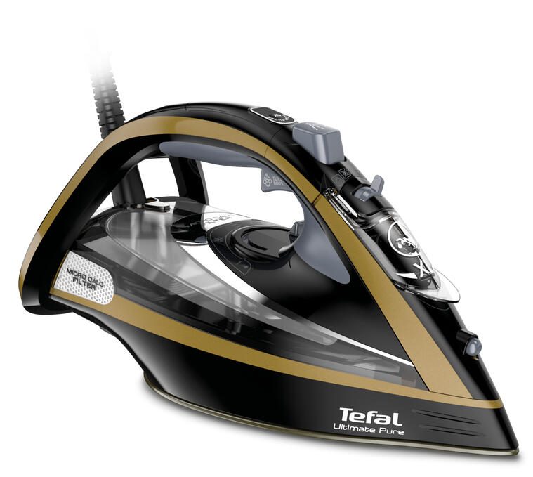 Tefal Ultimate Pure FV9865E0 Dampfbügeleisen - Schwarz, Gold