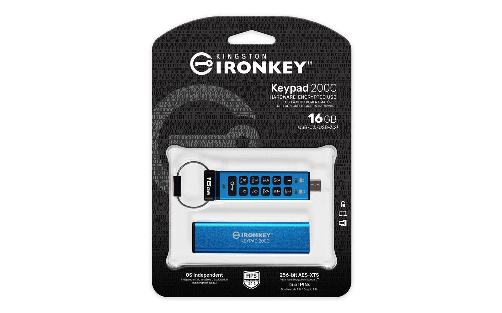 Kingston IronKey Keypad 200C - USB-Stick - 16 GB