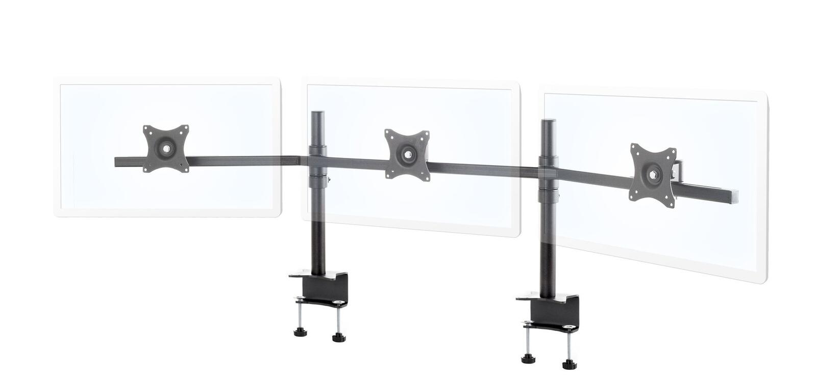 edbak Desktop-Halterung für drei 19-27'-Bildschirme, gebogen
