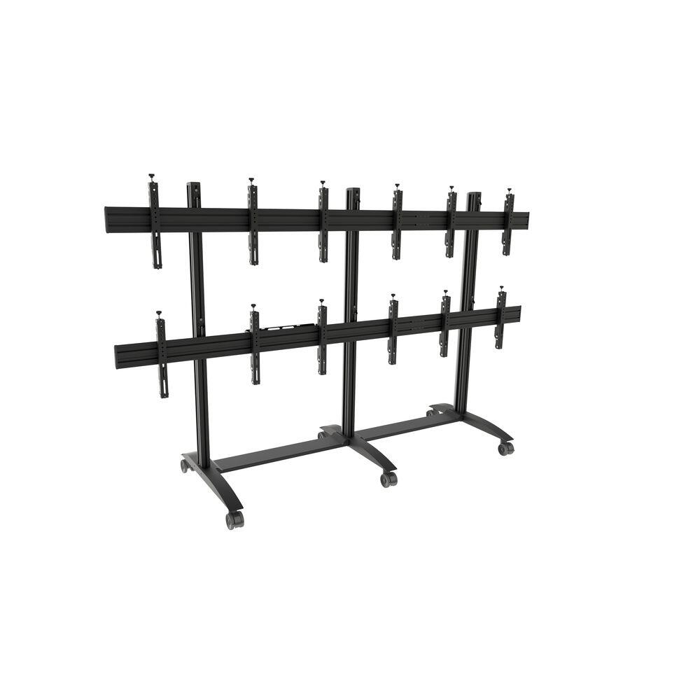 edbak Mobiler Video-Wall Trolley, Modular 3x2 für 49-57' Bildschirme, Querformat