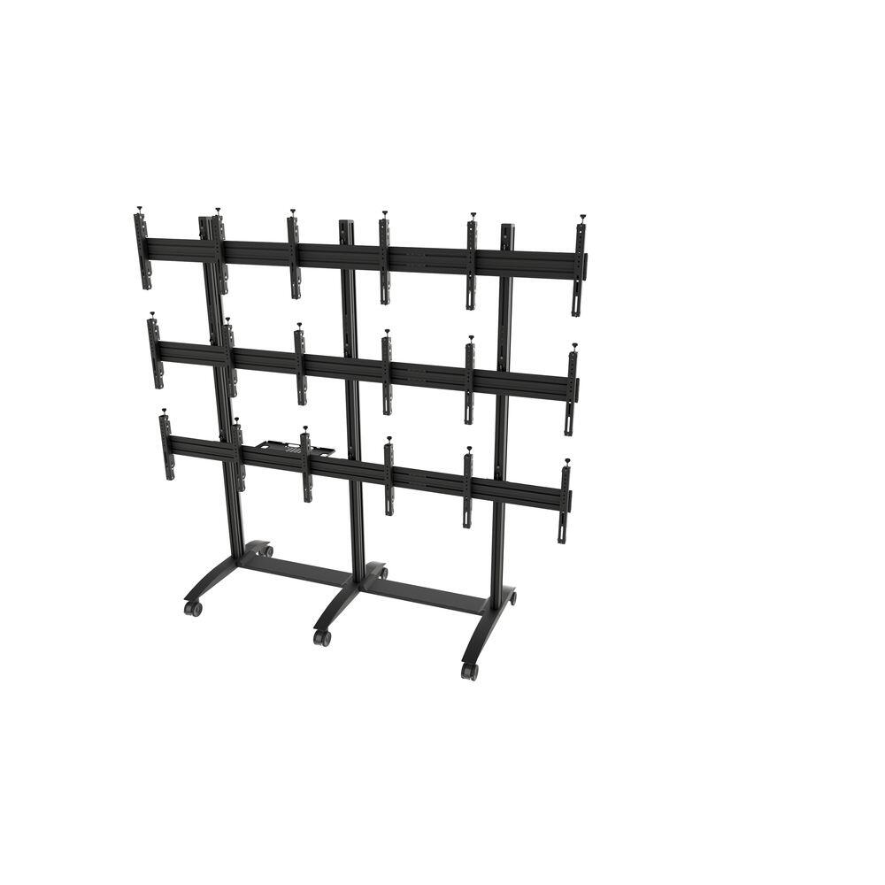 edbak Mobiler Video-Wall Trolley, Modular 3x3 für 42-47' Bildschirme, Querformat