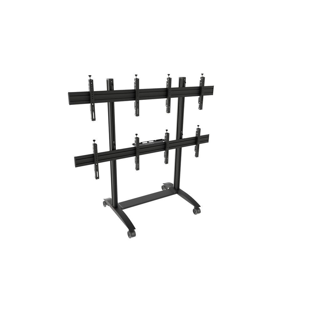 edbak Mobiler Video-Wall Trolley, Modular 2x2, für 49-57' Bildschirme, Querformat