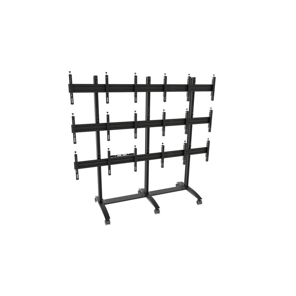edbak Mobiler Video-Wall Trolley, Modular 3x3 für 42-47' Bildschirme, Querformat